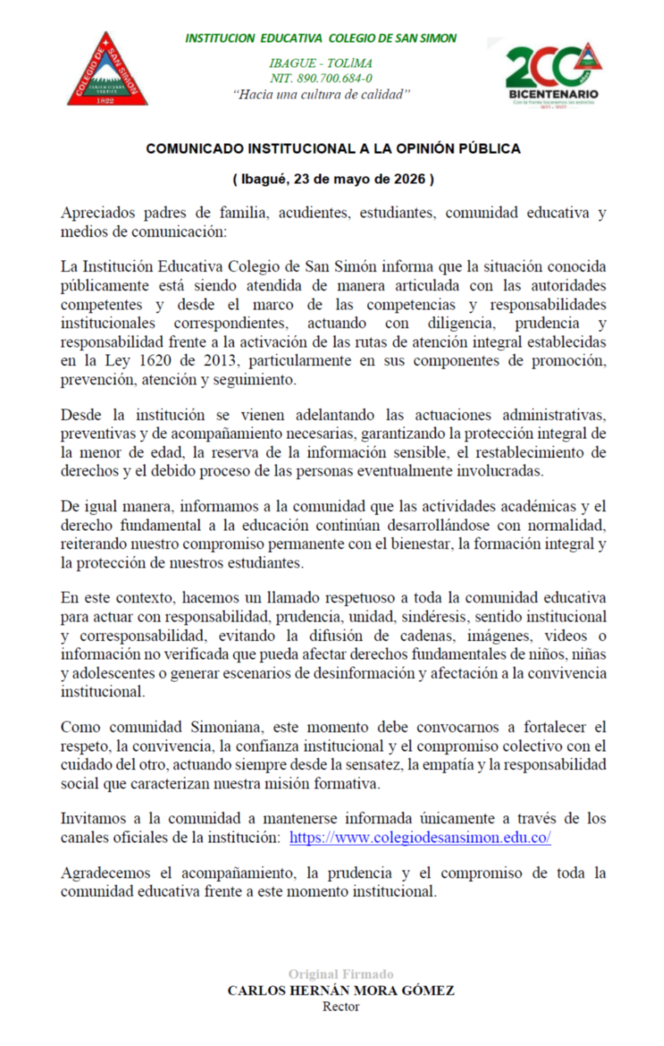 COMUNICADO 1